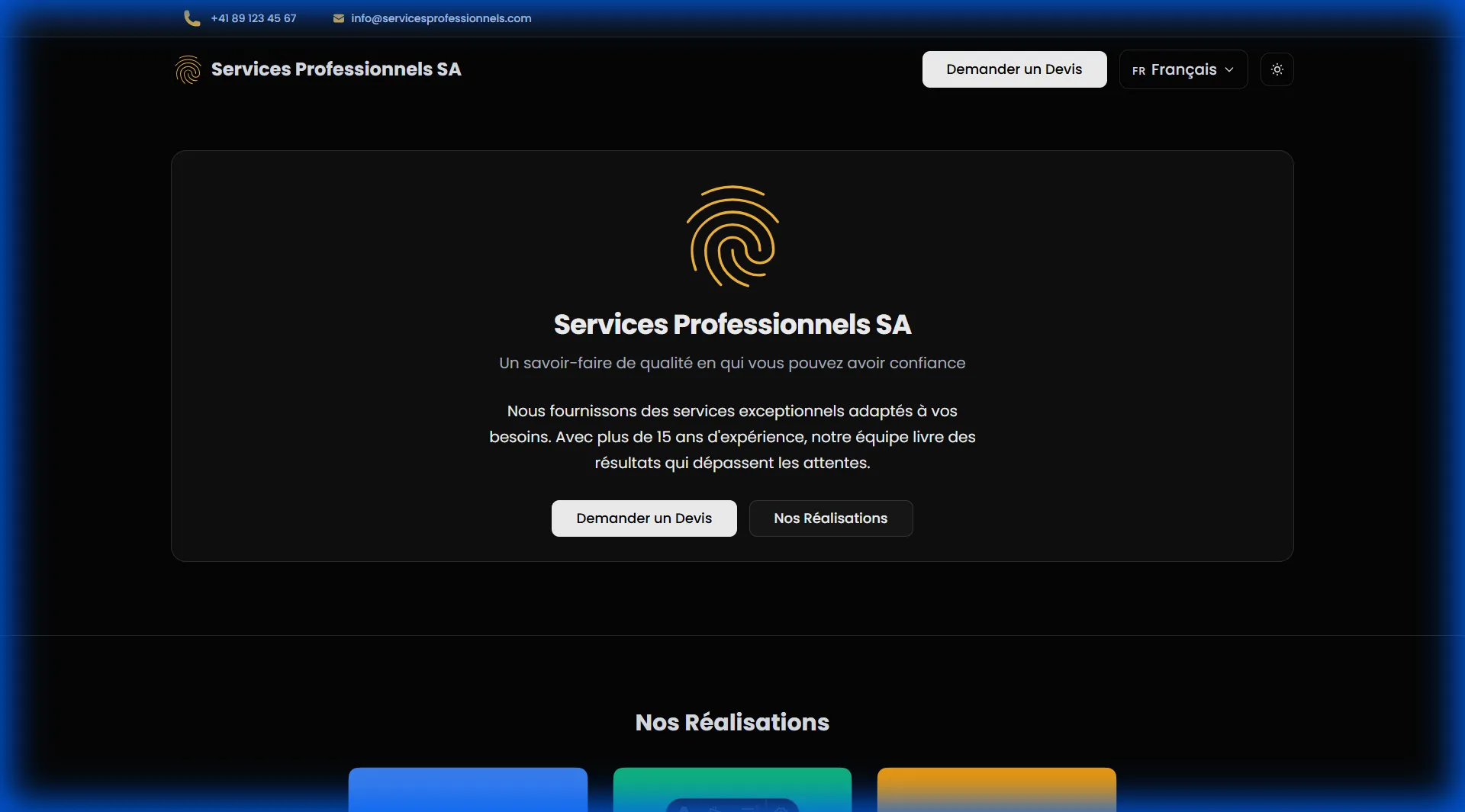 Homepage in light mode